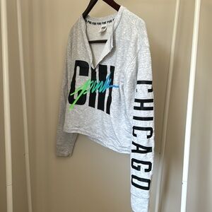 Pink Chicago Cropped Pullover